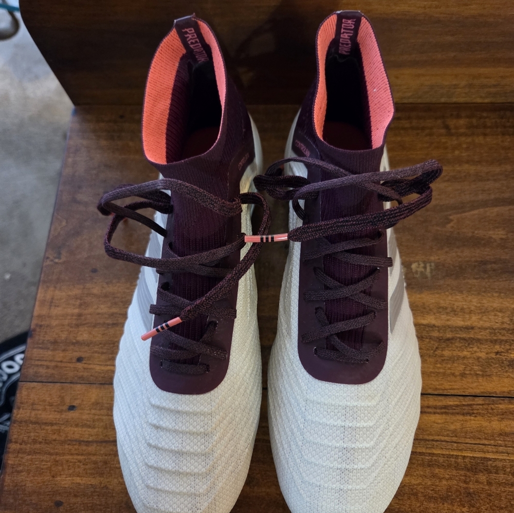 Athletic High-Top Cleets in Cream and Deep Plum